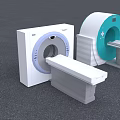 Advanced Medical CT Scanner Equipment With White Teal Design And Scanning Bed