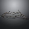 Organ And Hair Structure Resembling Twisted Dry Branches On Gray Background