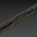 Gray Train With Yellow Stripes Number 03 Armco Logo And Side Windows