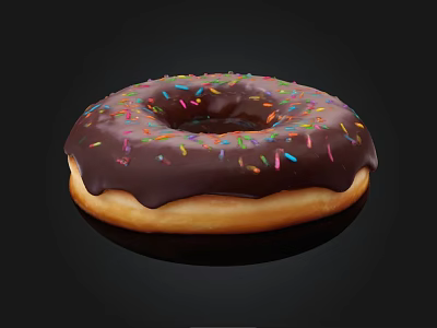 Donuts Chocolate Donuts Dessert Bread 3d model