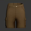 Brown Cargo Shorts With Multiple Pockets For Everyday Use And Comfortable Fit