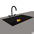 Stainless Steel Kitchen Sink With Modern Faucet And Two Eggs On White Countertop