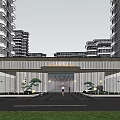 Modern Gate Main Entrance Gate 3d model