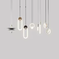 Modern Pendant Lights With Various Geometric Shapes And Metallic Hanging Structures 3d model