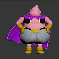 Pink Character Creature With Purple Cape Yellow Gloves White Pants Black Armor And Yellow Boots