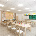 modern classroom 3d model