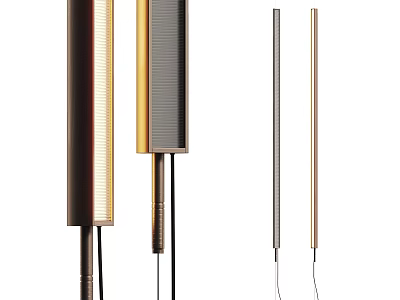 Sleek Modern Floor Lamps With Gold Silver And Black Metallic Finishes 3d model