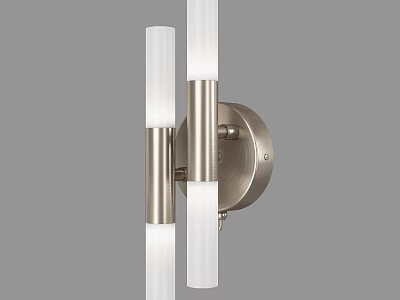 Modern Minimalist Wall Sconce With White Cylindrical Shades And Brushed Nickel Base 3d model