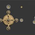 Gold Candelabra With Multiple Arms And Decorative Candle Holders Set