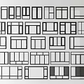 Various Window Screen Designs With Different Grid Patterns And Frames 3d model