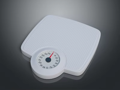 Sports Equipment Analog White Weight Scale With Dial Display For Fitness Monitoring 3d model