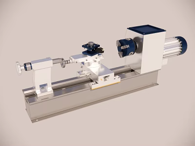 Industrial Equipment Lathe Machine With Precision Metal Structure And Components 3d model