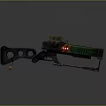 Futuristic Sci Fi Weapon With Green Red Glowing Elements And Metallic Structure 3d model