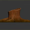 Orange Tree Stump Shaped Decorative Planter with Natural Texture for Indoor Plants