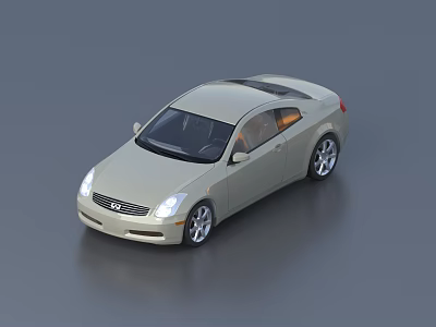 Lexus Light Beige Sedan With Sunroof And Modern Design Silver Wheels 3d model