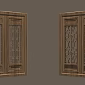 Traditional Wooden Chinese Window Panels With Intricate Carved Lattice Patterns