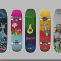 Vibrant Skateboards With Diverse Artistic Designs Cool Graphics And Unique Patterns