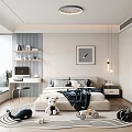 Kids Room Interior Design With Bed Stuffed Toys Toy Cars And Bookshelves
