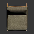Modern Single Sofa With Wooden Frame Light Gray Cushion And Simple Design