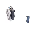 Hanging Clothes On Hanger With White Gray And Casual Fashion Styles