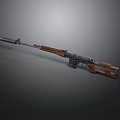Bolt Action Rifle With Wooden Stock Metal Barrel Scope Isolated On Dark Background