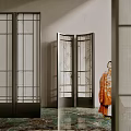 New Chinese Style Screen Decorative Screen Combination Partition Wooden Screen Ancient Clothes Hanfu 3d model