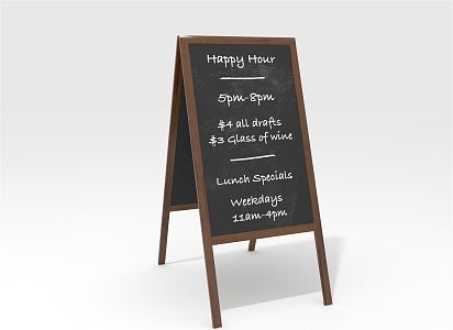 Modern Blackboard Billboard 3d model