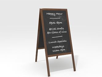 Modern Blackboard Billboard 3d model