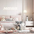 Cozy Modern Kids Bedroom With Soft Tones Stuffed Toys And Furniture