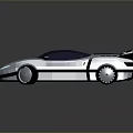Silver Sleek Sports Car With Blue Windows Rear Spoiler And Modern Aerodynamic Design