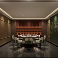 Elegant Chinese Private Dining Room Interior With Round Table Seating And Traditional Decor