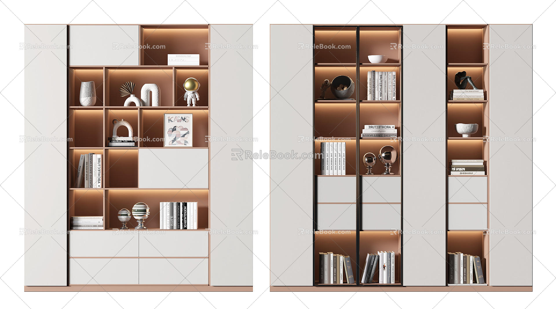 Modern bookcase 3d model