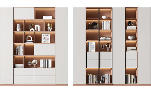 Modern bookcase 3d model