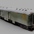 Rusty Green Old Train Carriage With Multiple Vents Doors And Wheels 3d model