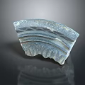 Blue Decorative Household Item With Curved Wave Pattern And Layered Texture