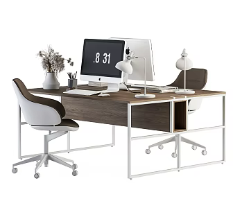 Modern Office Desk and Chair Manager's Office Desk and Chair Combination 3d model