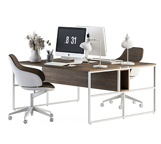 Modern Office Desk and Chair Manager's Office Desk and Chair Combination 3d model