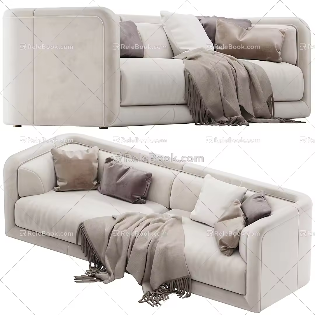 Modern Fendi double sofa 3d model