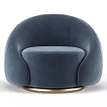 Accent Chair Velvet Upholstered Curved Back Rounded Armrest With Metal Base And Multiple Color Options