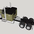 Functional Heavy Duty Truck With Dual Exhaust Pipes And Red Rims Design