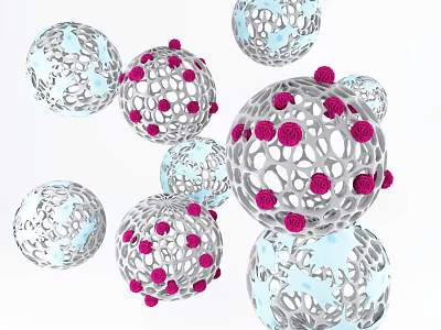 modern cell carrier virus nucleus 3d model