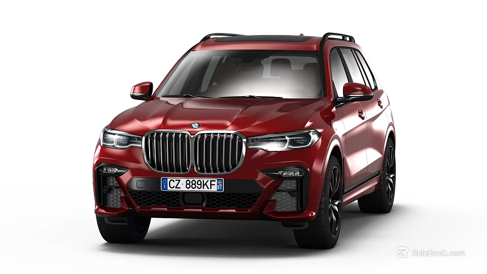 Red BMW SUV With Bold Front Grille And Sleek Design 3d model 