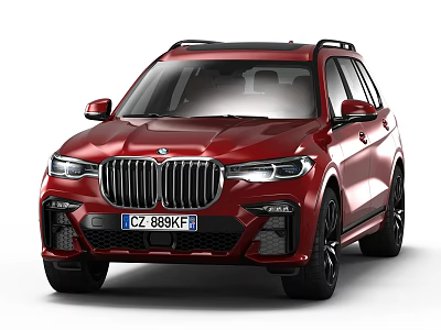 Red BMW SUV With Bold Front Grille And Sleek Design 3d model