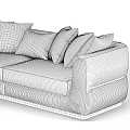 Beige Velvet Two Seater Sofa With Decorative Pillows And Gold Accents