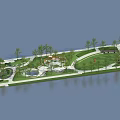 Scenic Park Landscape With Winding Paths Green Lawns Trees And Ponds