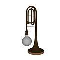 Vintage Style Table Lamp With Brass Instrument Design And Exposed Edison Bulb