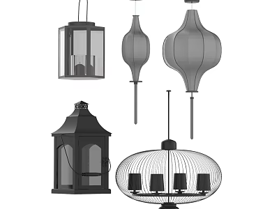 Various Stylish Wall Lamps With Modern Lantern And Decorative Designs For Home 3d model