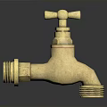 Brass Faucet With Classic Cross Handle And Vintage Design For Home Use