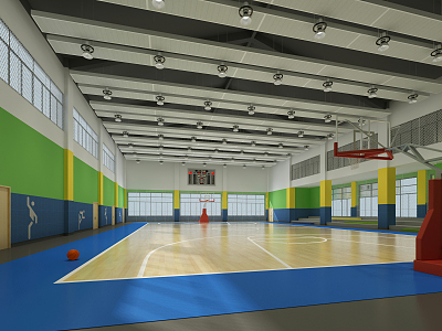 modern basketball stadium basketball gymnasium 3d model