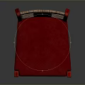Modern Single Chair With Red Cushion Woven Backrest And Wooden Frame Design